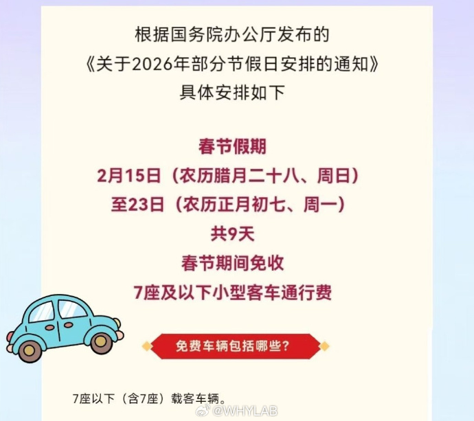 2023春节高速免费时间在哪查〃2022年春节高速公路免费时-第3张图片